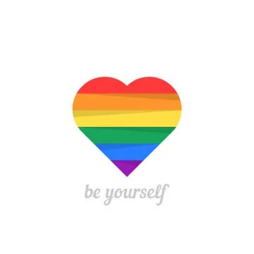 Be yourself with iridescent heart Stock Illustration