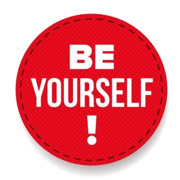 Be Yourself vector labbel Illustrazione stock