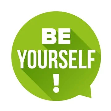Be Yourself vector labbel Illustrazione stock