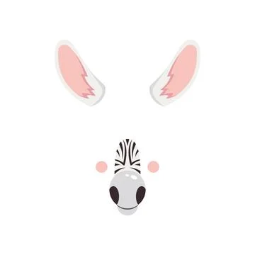 Be a zebra at the party. Mask. Vector illustration isolated on white backgrou Illustrazione stock