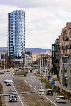 BEA skyscraper centre, high-rise building in Olomouc 스톡 사진
