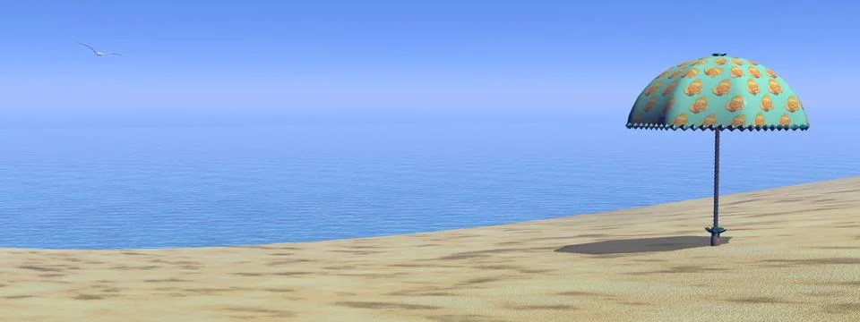 Beach - 3D render Stock Illustration