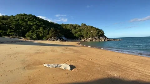 Beach in Abel Tasman Stockbeeldmateriaal 343952354
