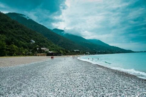 Beach, Abkhazia Stock Photos
