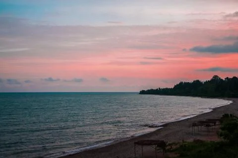 Beach, Abkhazia Stock Photos