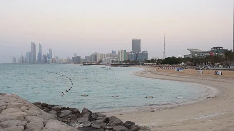 Beach in Abu Dhabi, UAE Stock Footage 70460138