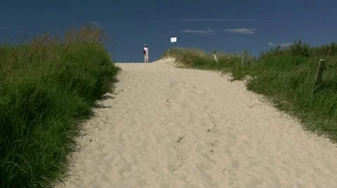 Beach Access in Ahrenshoop on Darss Peninsula - Baltic Sea, Northern Germany Stockbeeldmateriaal 12573188