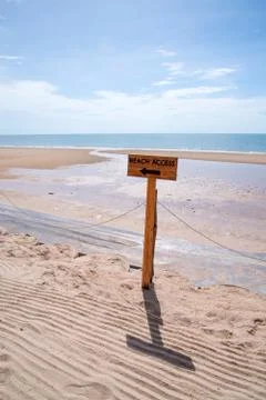 Beach access sign Stock Photos