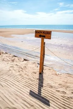 Beach access sign Stock Photos