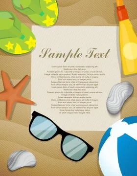 Beach accessories background Stock Illustration