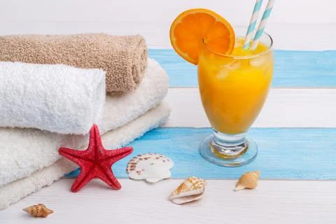 Beach accessories background Stock Photos