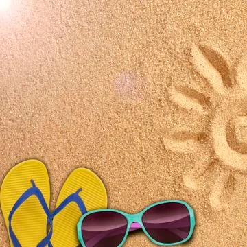 Beach accessories on the seafront Stock Photos