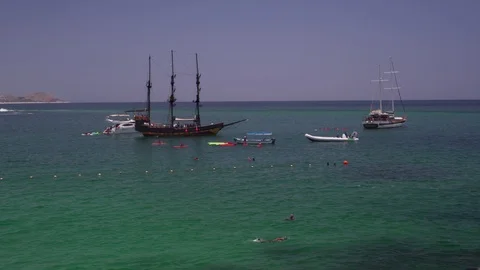 Beach Activities  Chileno Bay  Stock Footage 95968018