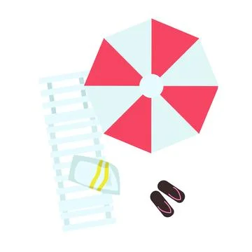 Beach activities equipment semi flat color vector object イラスト素材