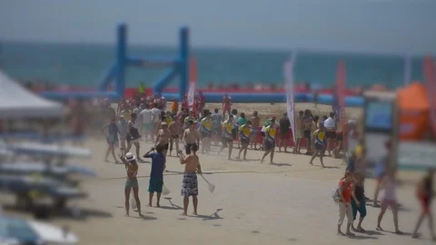 Beach Activities Windy Weather Stock Footage 90599521