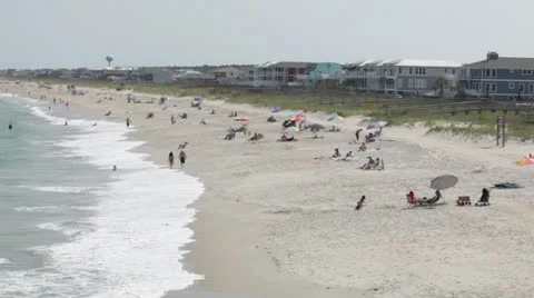Beach activity 1a, wide, static Stock Footage 24400902