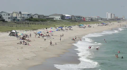 Beach activity 2, wide, static Video stock 24406428