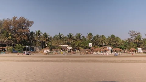 Beach activity at Morjim in North Goa, India Stock Footage 106982295