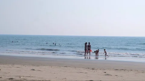 Beach activity at Morjim in North Goa, India Stock Footage 106982539
