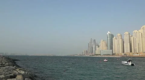 Beach activity Pan Video stock 12480076