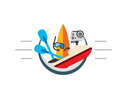 Beach activity stuff Stock Illustration