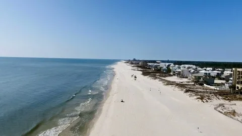 Beach aerial fly up Stock Footage 80733237