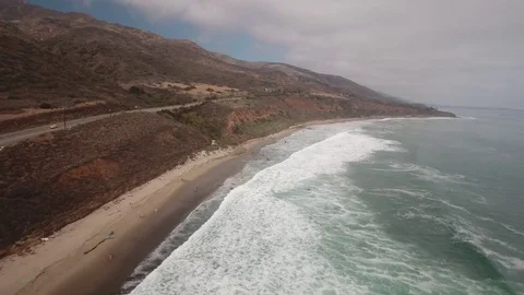 Beach Aerial Fly Over Stock Footage 82633024