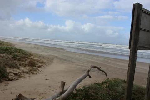 Beach after wind storm Stock Photos
