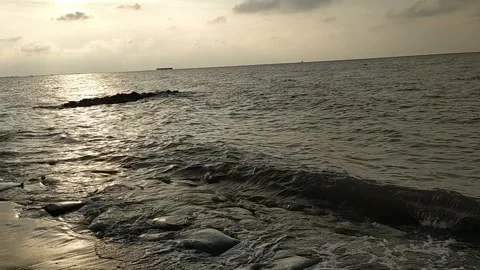 Beach in the afternoon Stock Footage 246960224