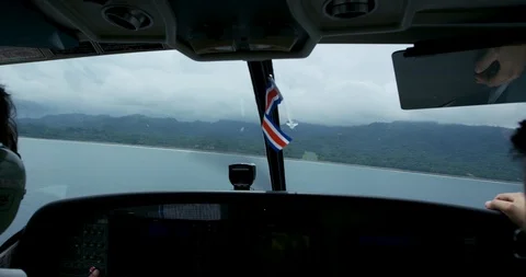 Beach airplane landing Stock Footage 127130386
