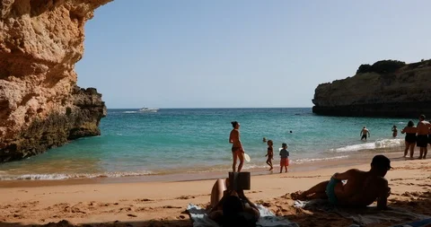 Beach in the Algarve Stock Footage 105232998