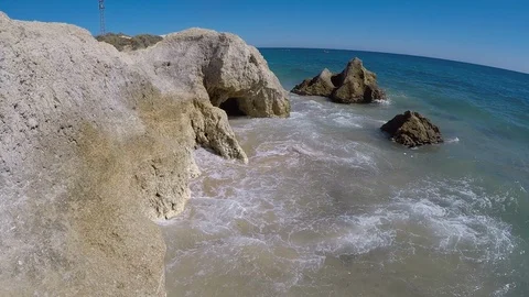Beach in the Algarve Stock Footage 105262544