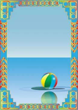 Beach all text frame Stock Illustration
