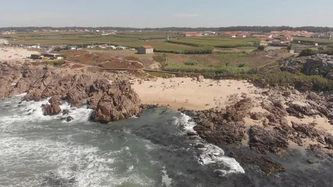 The beach among the stones. drone Video stock 121904670