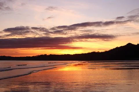 Beach of Amroth at Sunset Stock Photos
