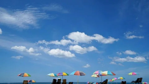 Beach and blue sky Stock Footage 122588297