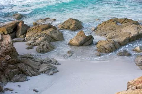 Beach and blue waves Stock-Fotos