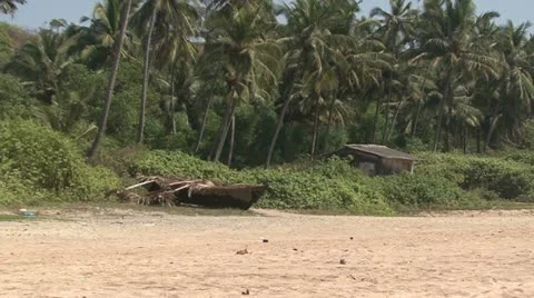 Beach and boat Stock Footage 22070469