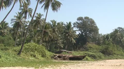 Beach and boat Stock Footage 22070506