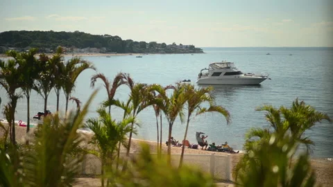 Beach and boats in the Hamptons Vídeos de archivo 201119515