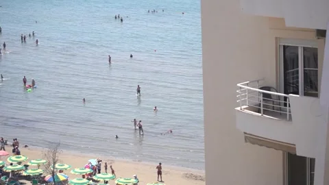 Beach and building Video stock 313151239