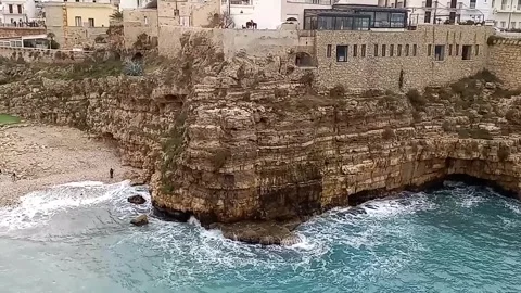 Beach and buildings of the cliff Stock Footage 272143136