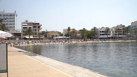 Beach and buildings Stock Footage 128348316