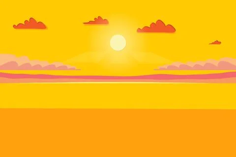 Beach and cloud on sunset. Vector Illustration Stock Illustration