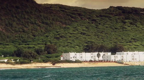 Beach and housing complex Stock Footage 1007825