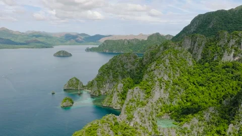 Beach and Lagoons in Coron, Palawan. Philippines. Stock Footage 311606084