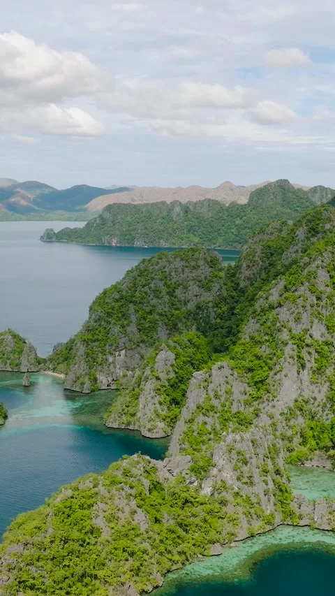 Beach and Lagoons in Coron, Palawan. Philippines. Video stock 345428760