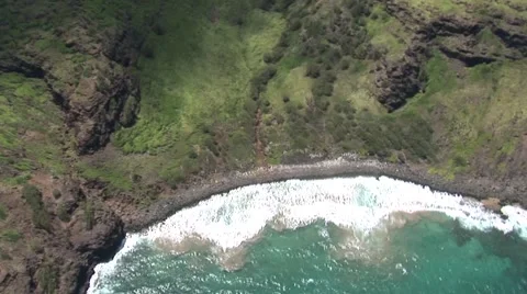 Beach and Mountain Aerial Video stock 5295337