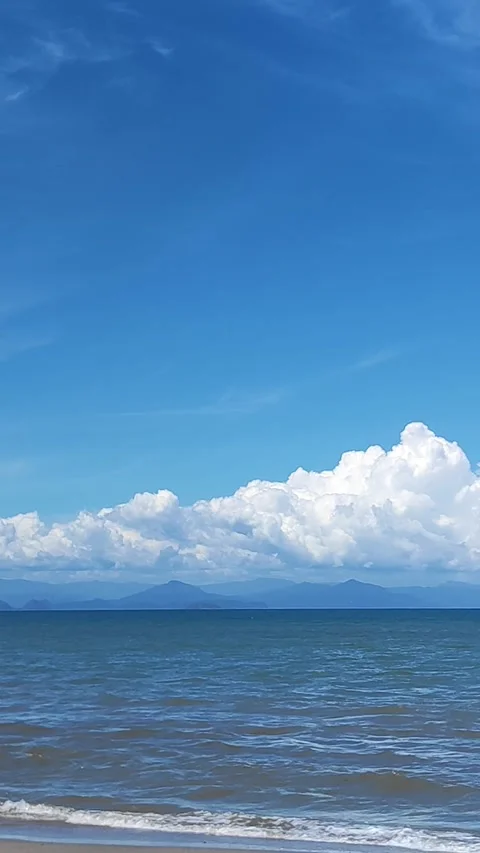 Beach and Mountain Stock Footage 335059434