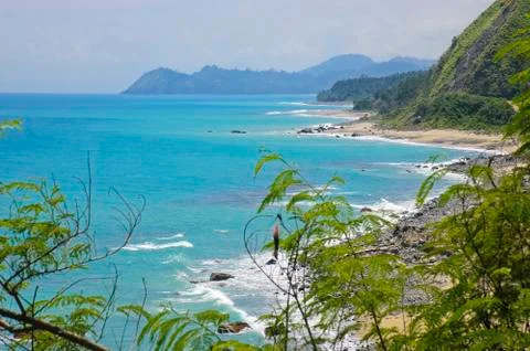 Beach and mountain Stock Photos
